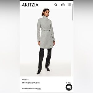 Babaton the connor coat in heather light grey size small